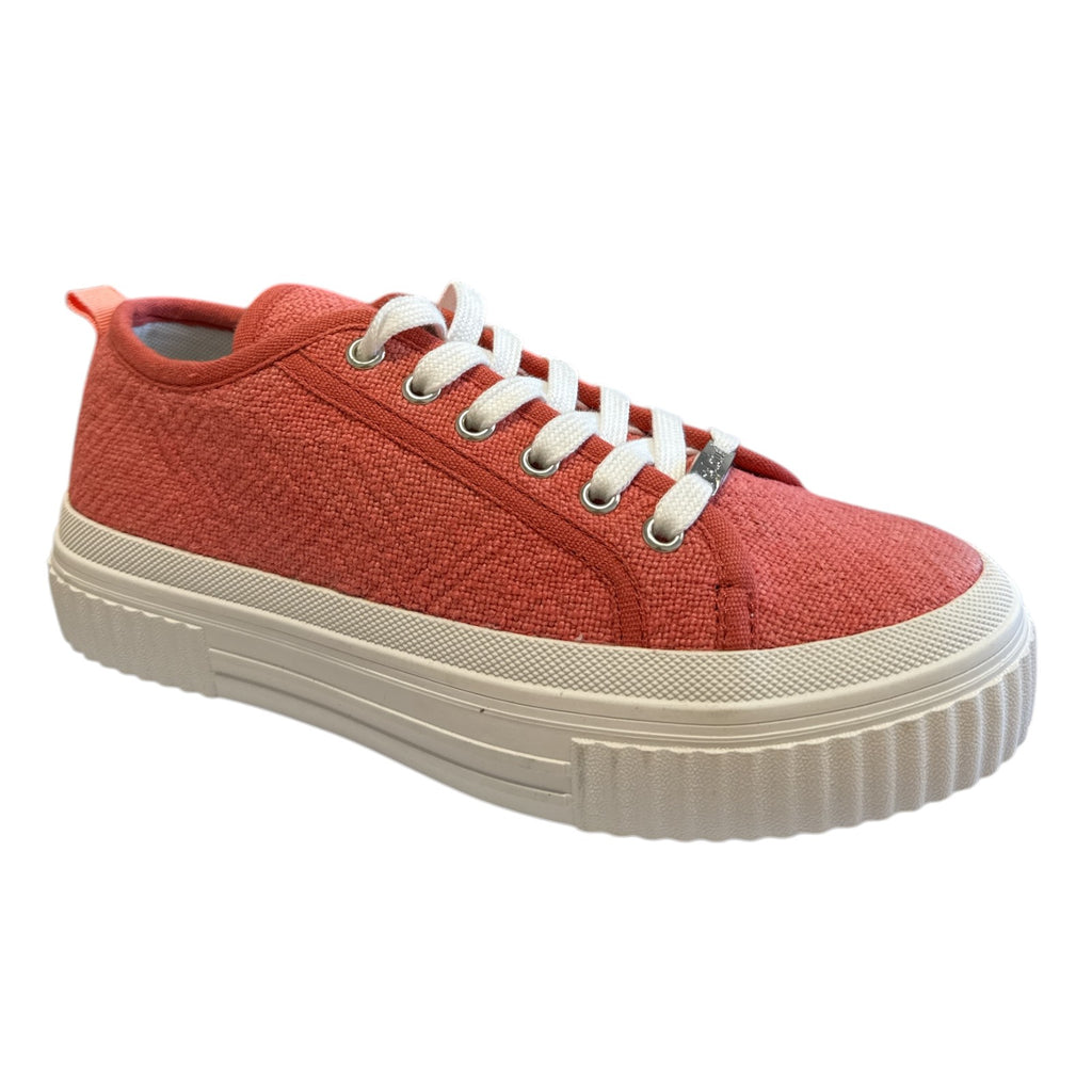 Lotus Aiday Coral Canvas Trainers