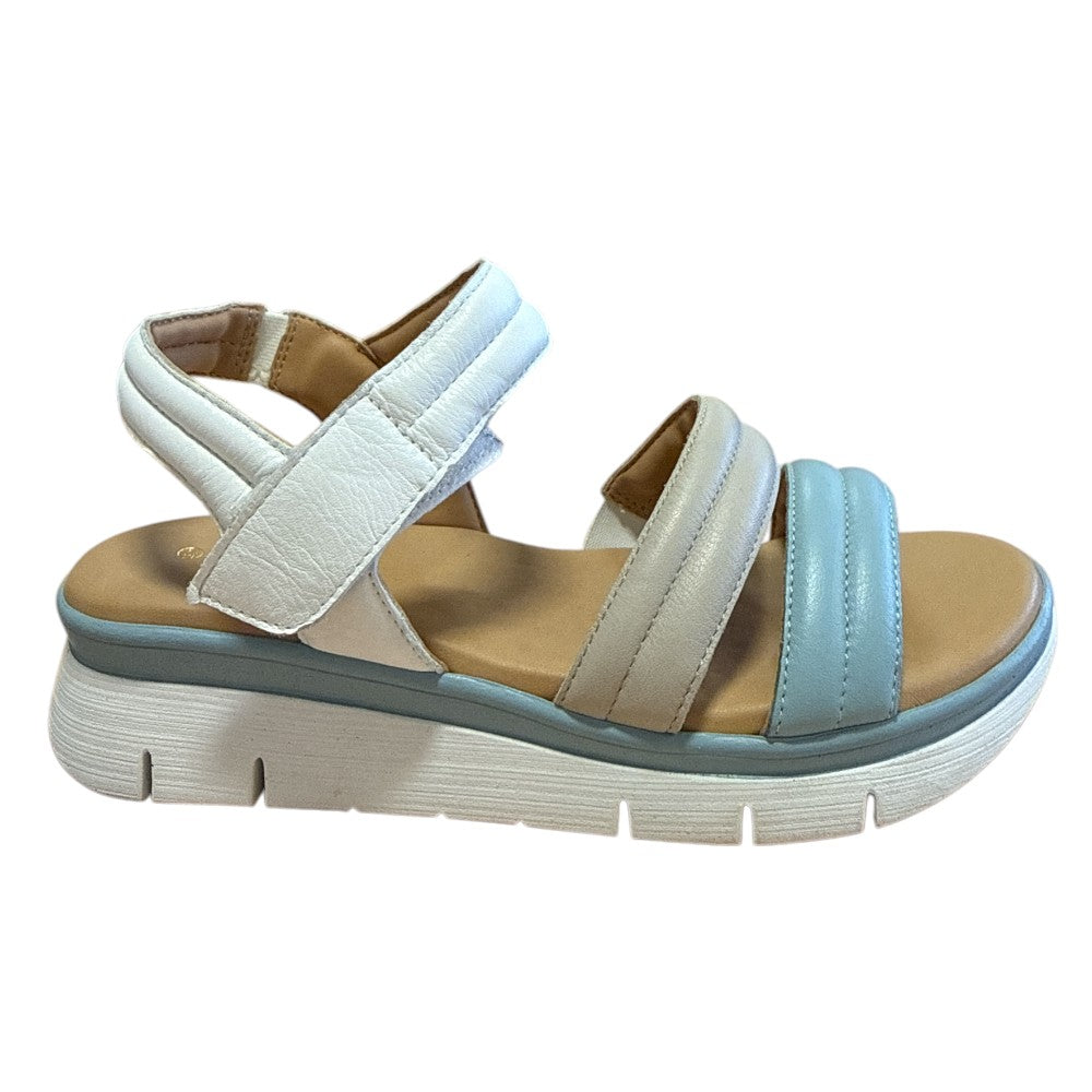 Lotus Zamira Blue Multi Leather Sandals