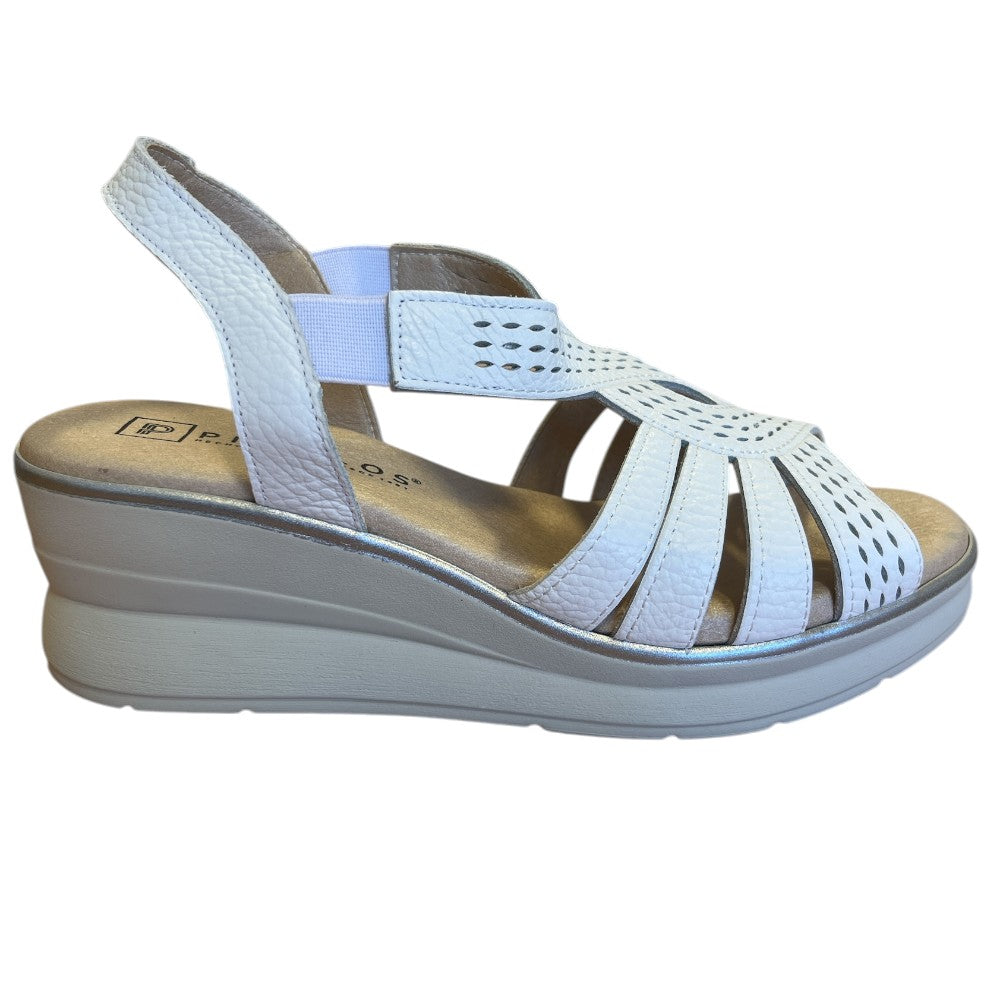 Pitillos 11.063 White Wedge Sandals