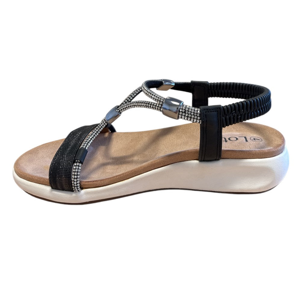 Lotus Bruna Black Open-Toe Sandals