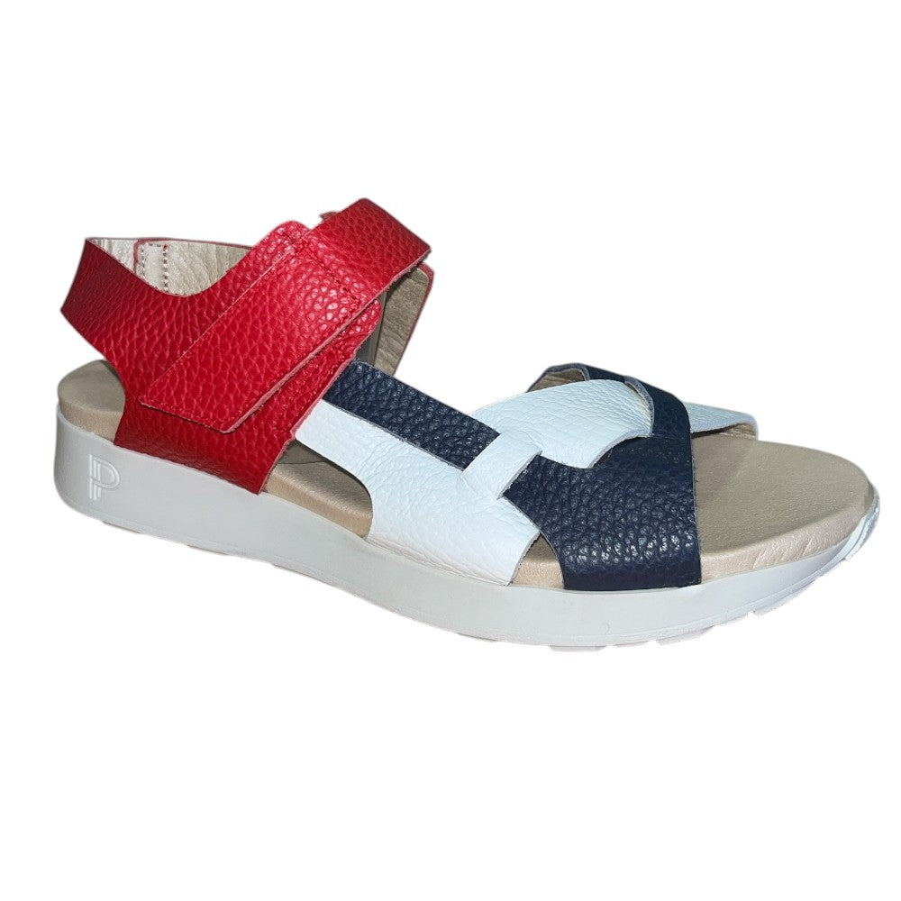 Pitillos 11.230 Red, White and Navy Casual Sandals
