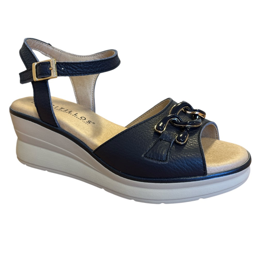 Pitillos 11.062 Navy Leather Sandals