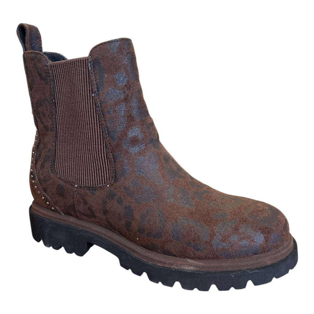 Lotus Selma Brown Leopard Print Ankle Boots