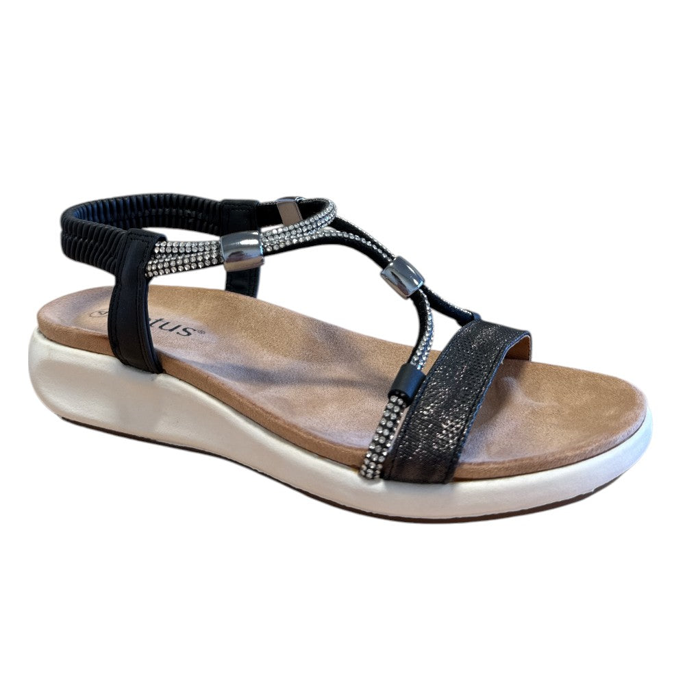 Lotus Bruna Black Open-Toe Sandals