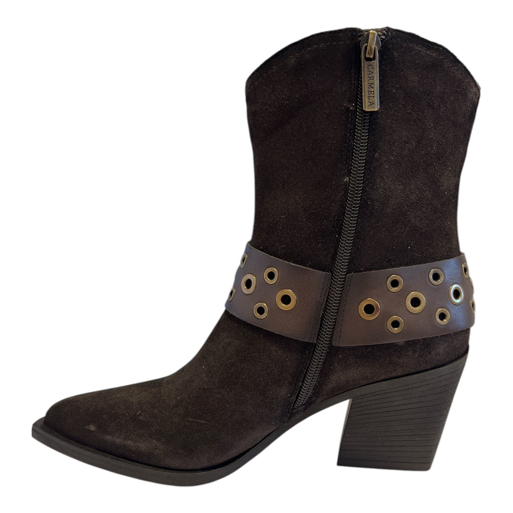 Carmela Brown Suede Ankle Boots