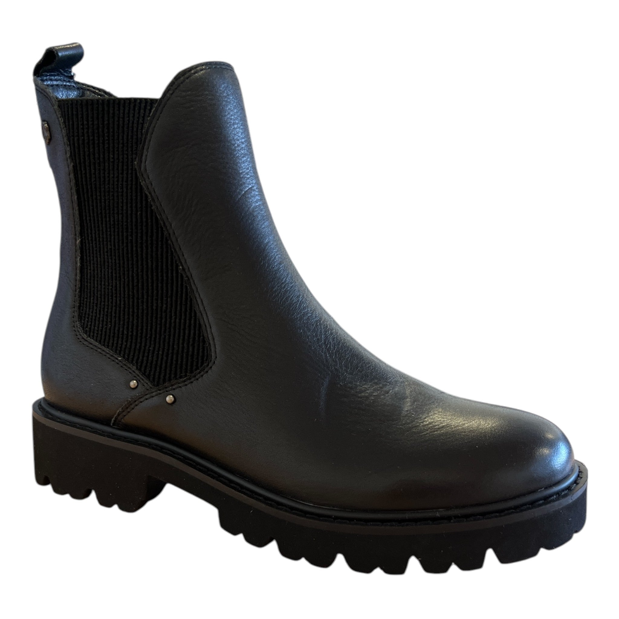 Carmela Black Leather Chelsea Boots