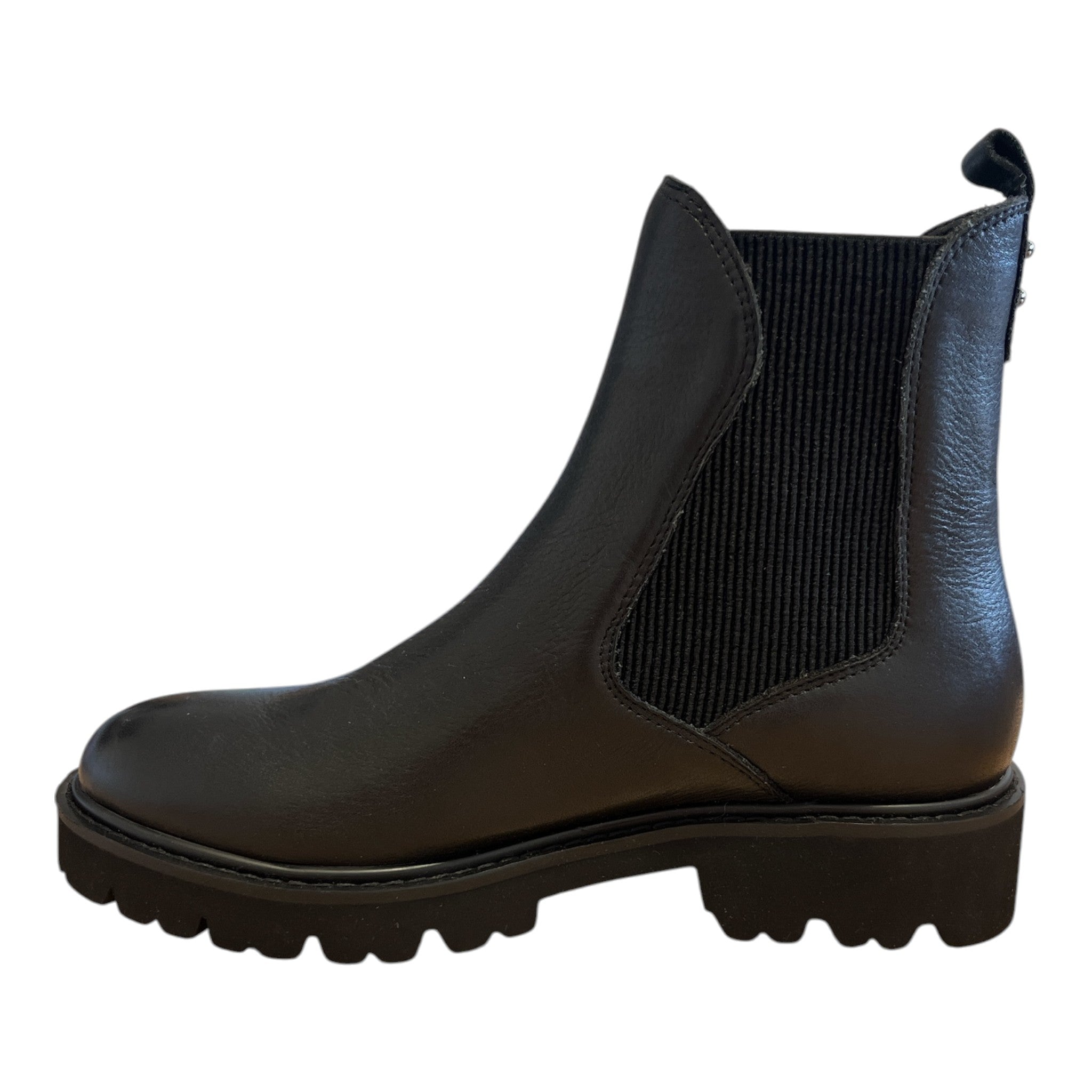 Carmela Black Leather Chelsea Boots