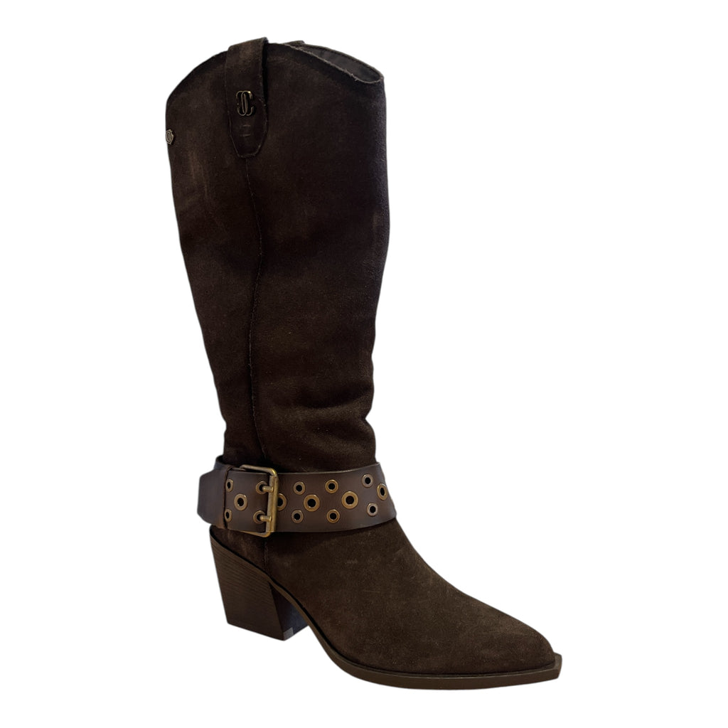 Carmela Brown Suede Knee-High Boots 164131