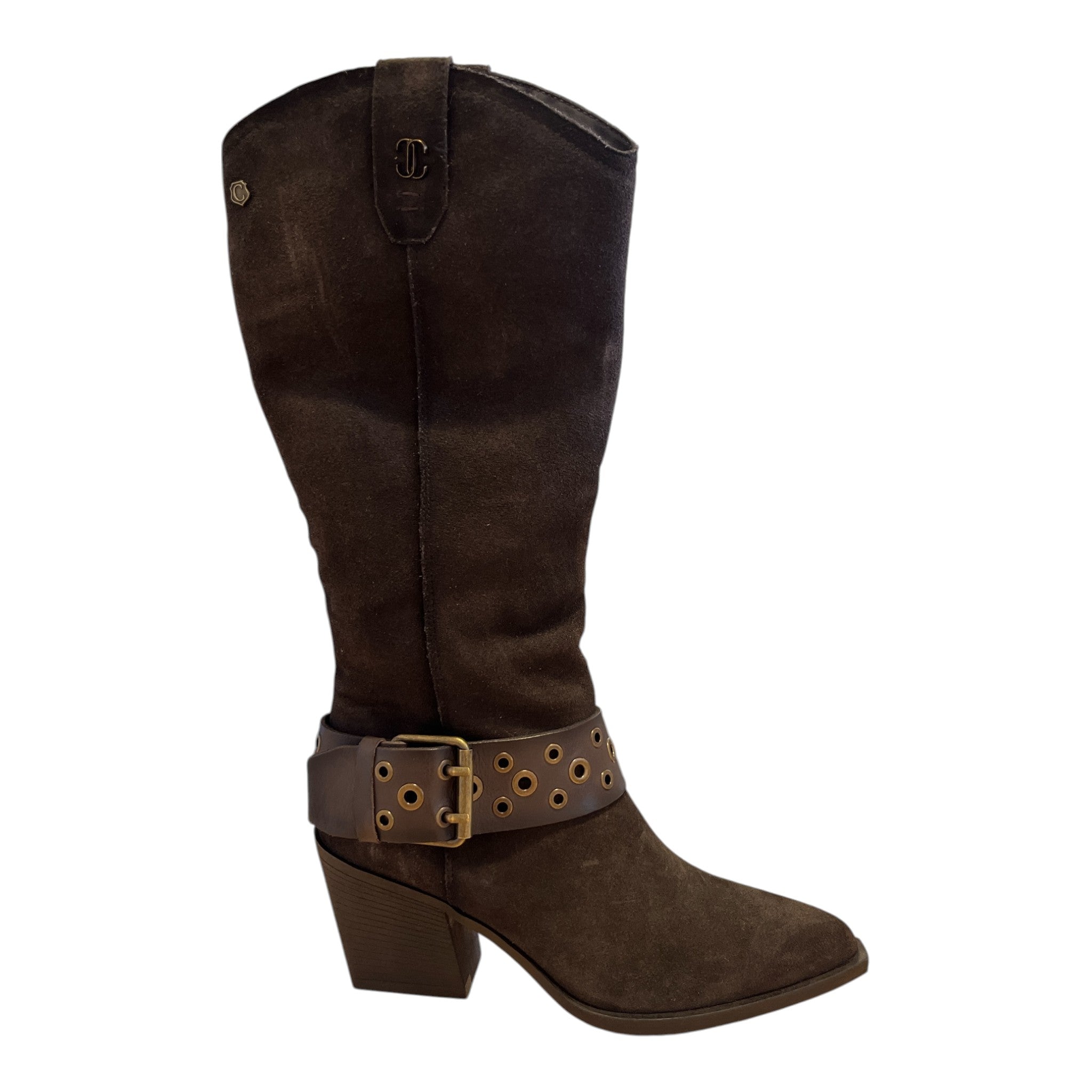 Carmela Brown Suede Knee-High Boots 164131