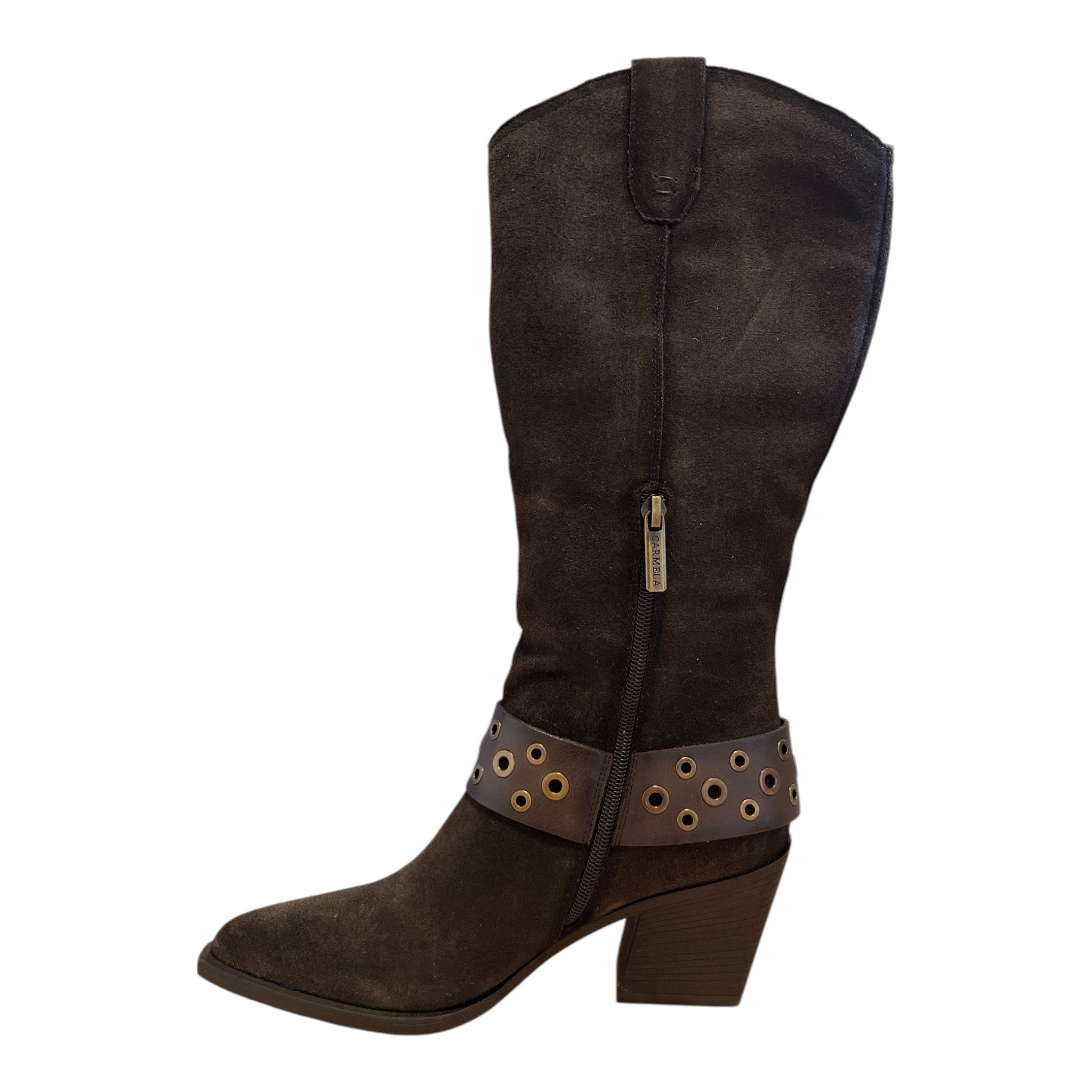Carmela Brown Suede Knee-High Boots 164131