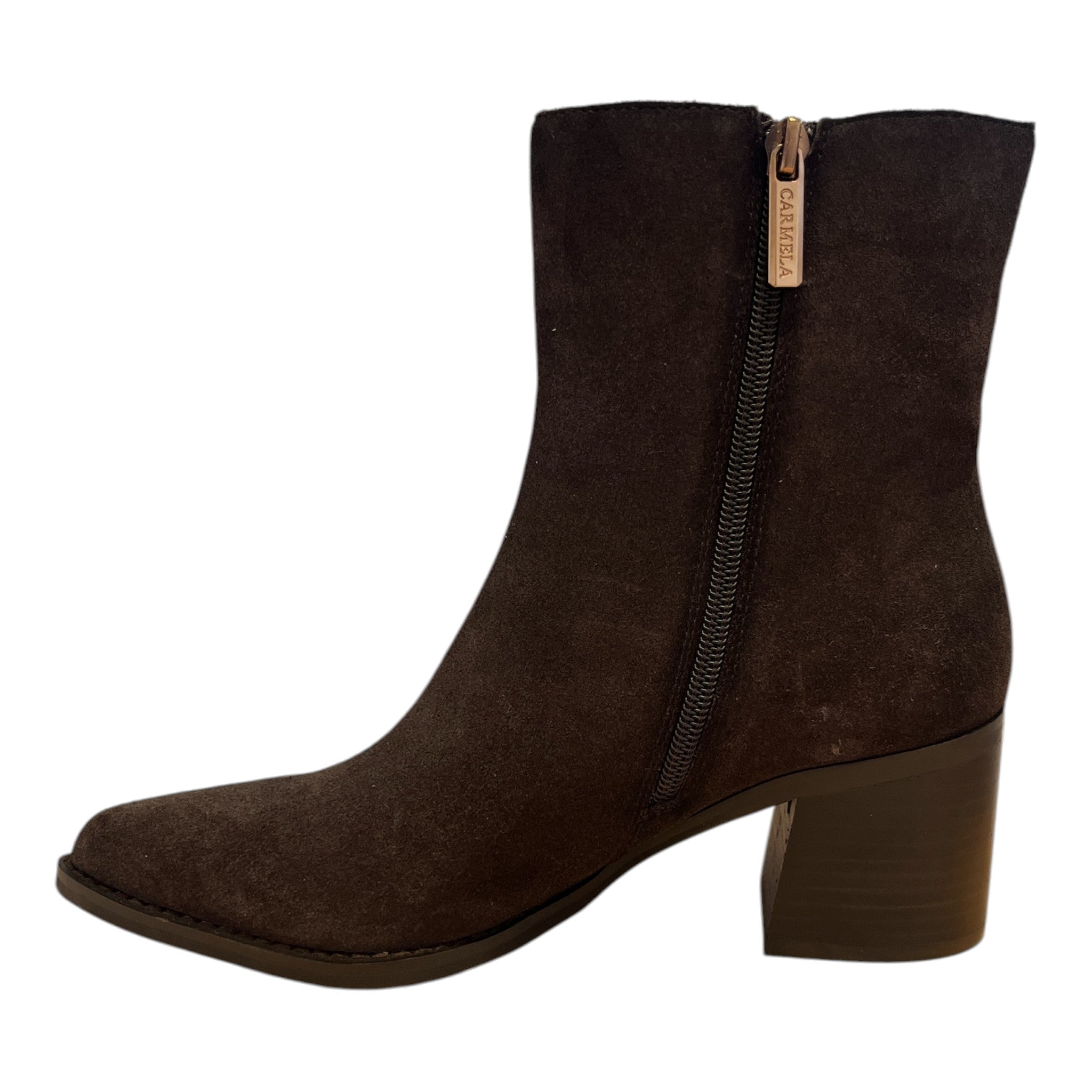 Carmela Brown Suede Heeled Ankle Boots 164134
