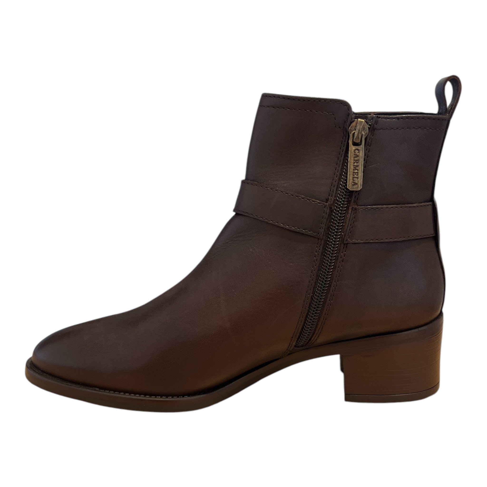 Carmela Brown Leather Ankle Boots 164163