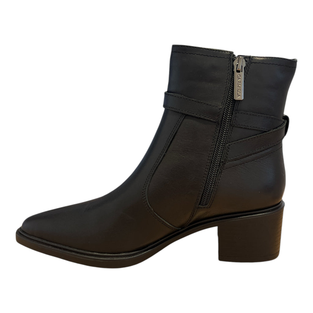 Carmela Black Leather Ankle Boots 164332