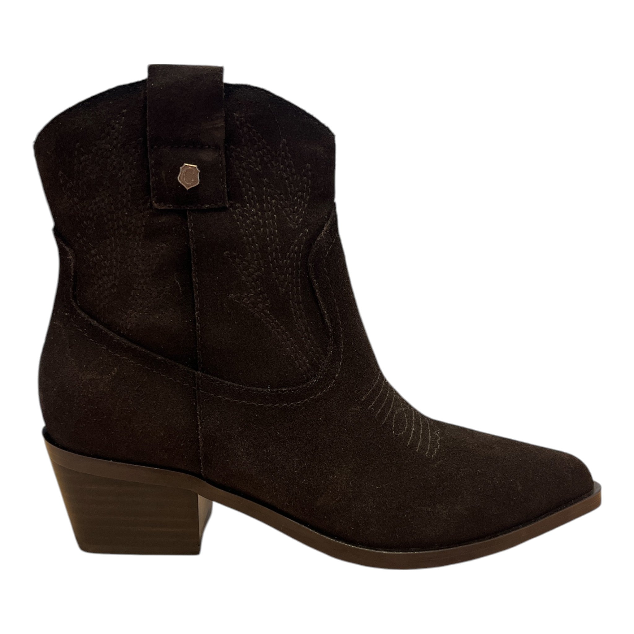 Carmela Brown Suede Cowboy Boots 164390