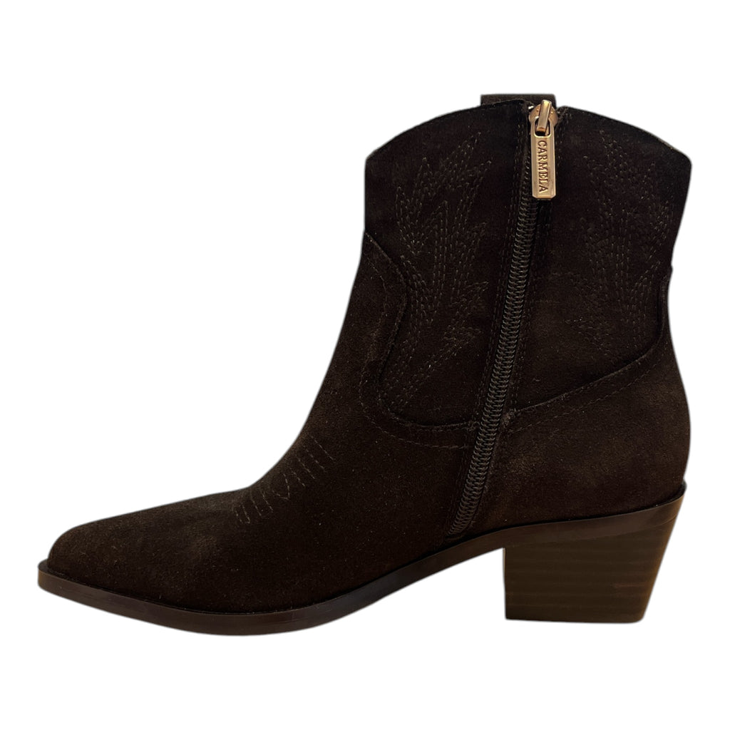 Carmela Brown Suede Cowboy Boots 164390