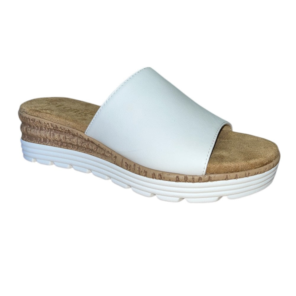 Lotus Pandora White Wedge Mules
