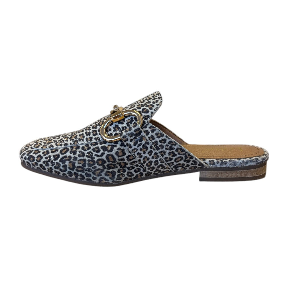 Lotus Taylor Leopard Print Suede Mules