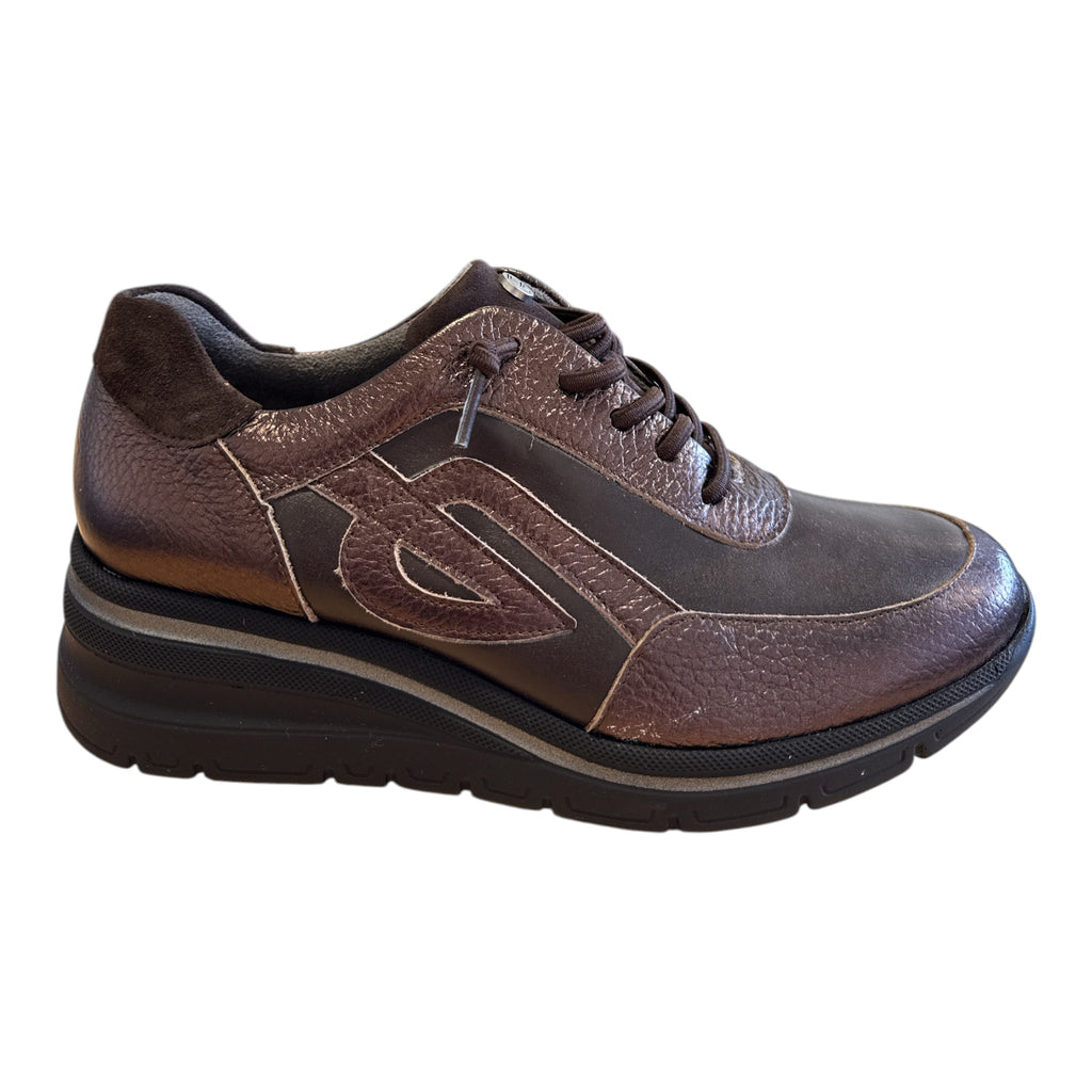 Pitillos Brown Leather Wedge Trainers 11.611