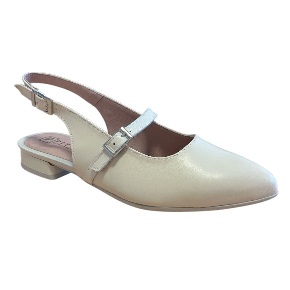 Pitillos 11.170 Beige Flat Slingback Shoes