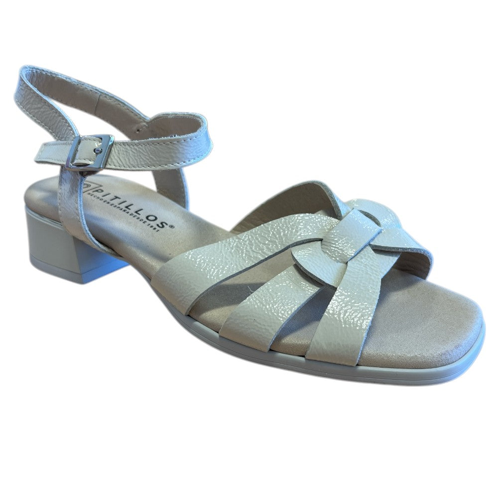 Pitillos 11.200 Beige Patent Low Heeled Sandals