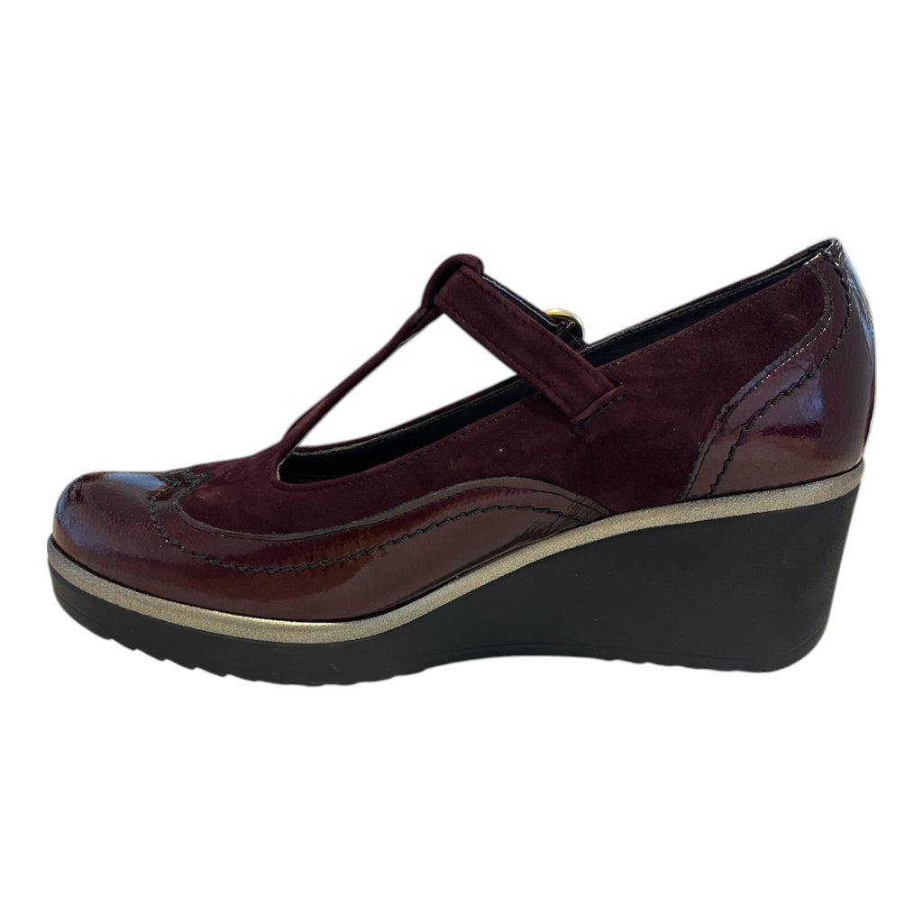 Pitillos Burgundy Leather Wedge Shoes 20.534
