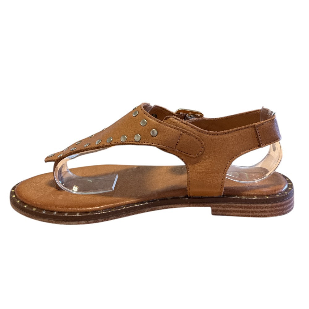 Lotus Juanita Tan Leather Flat Sandals