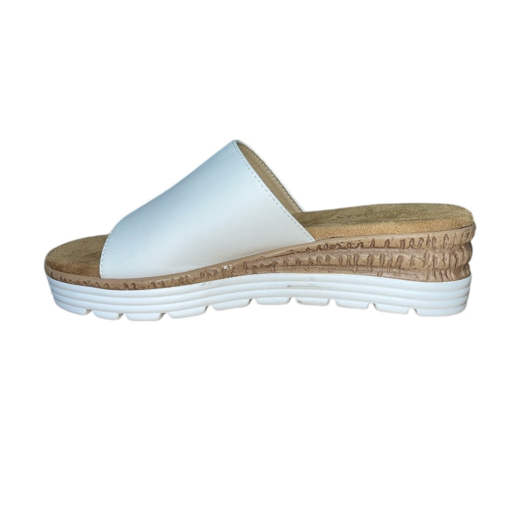 Lotus Pandora White Wedge Mules