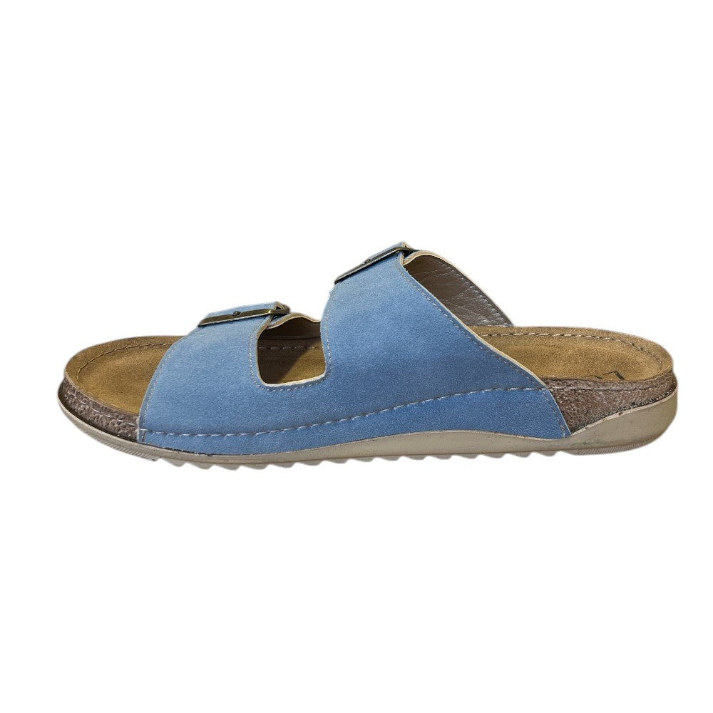 Lotus Rome Blue Open-Toe Mules