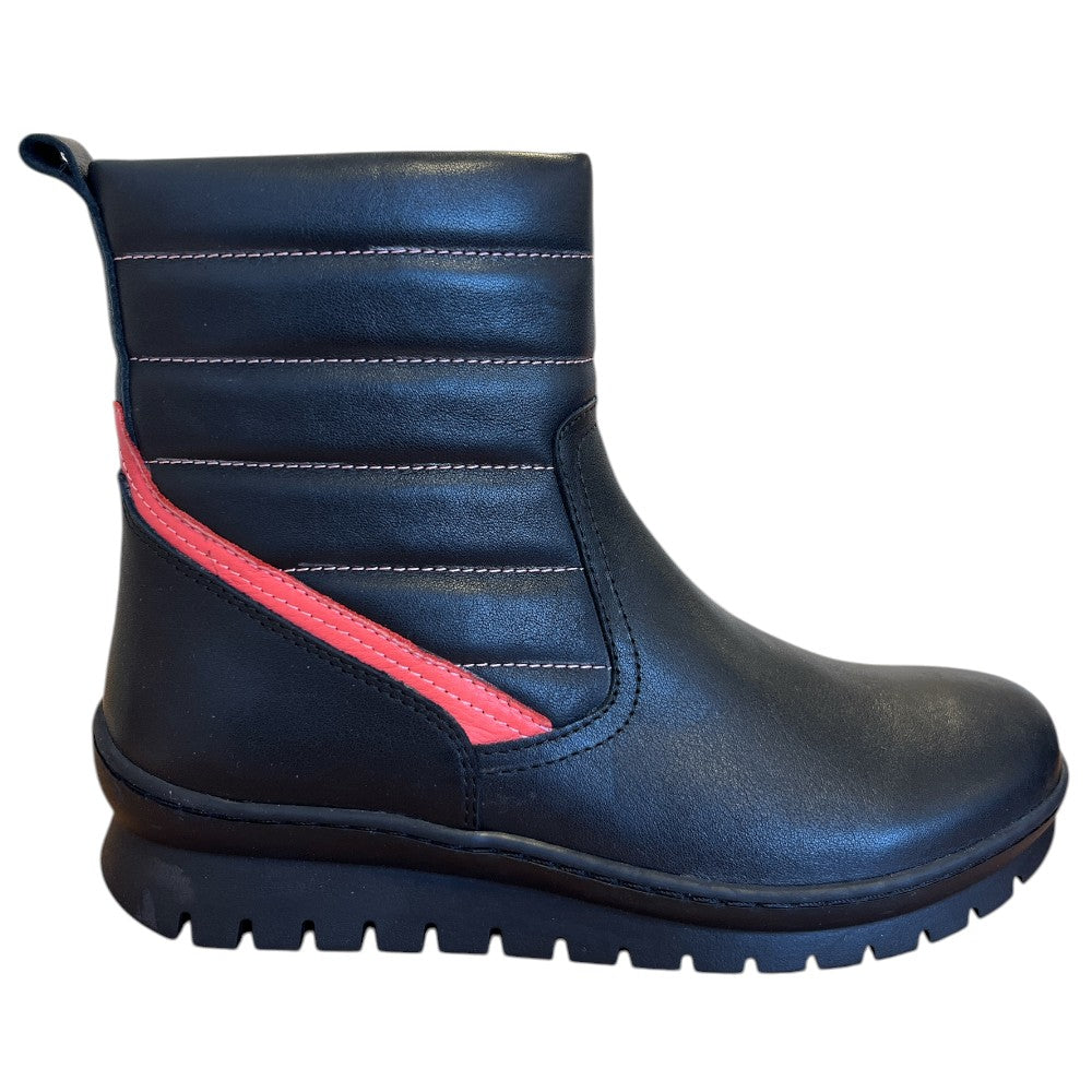 Adesso Jet Black Leather Ankle Boots