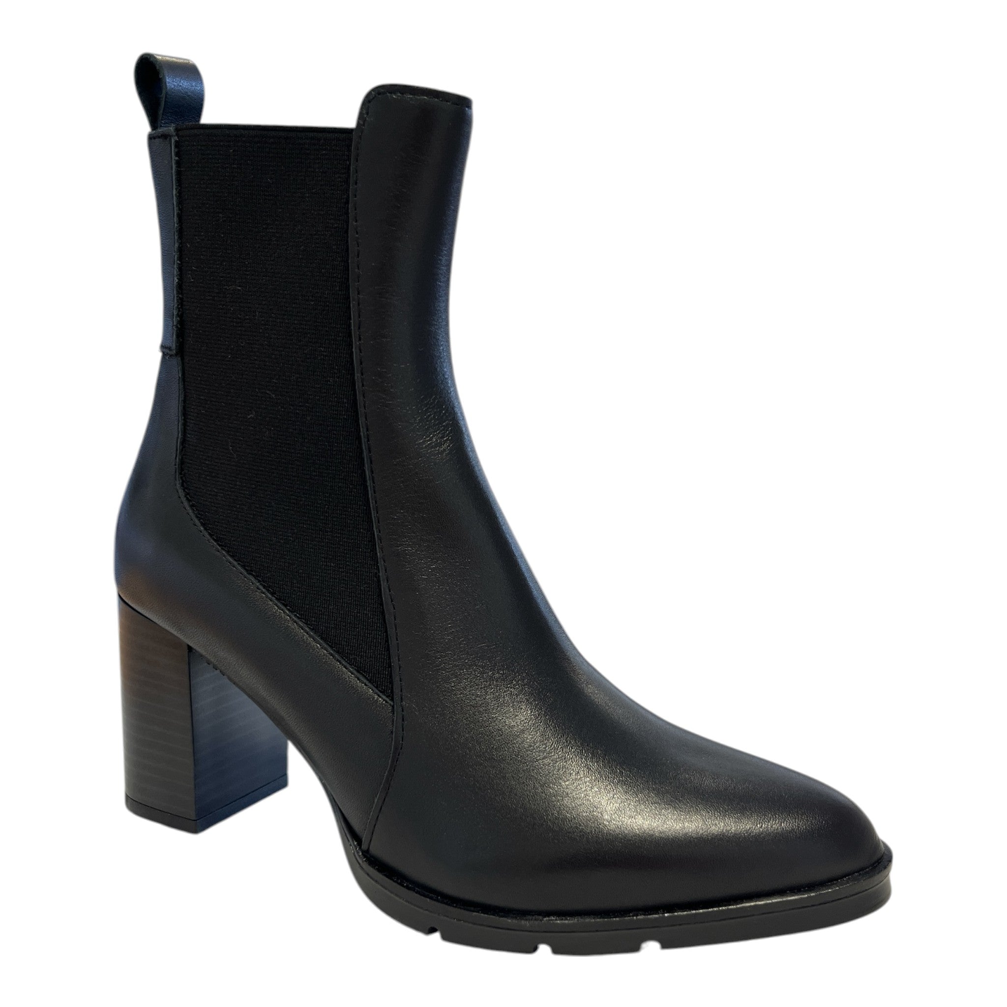 Pitillos Black Leather Heeled Boots
