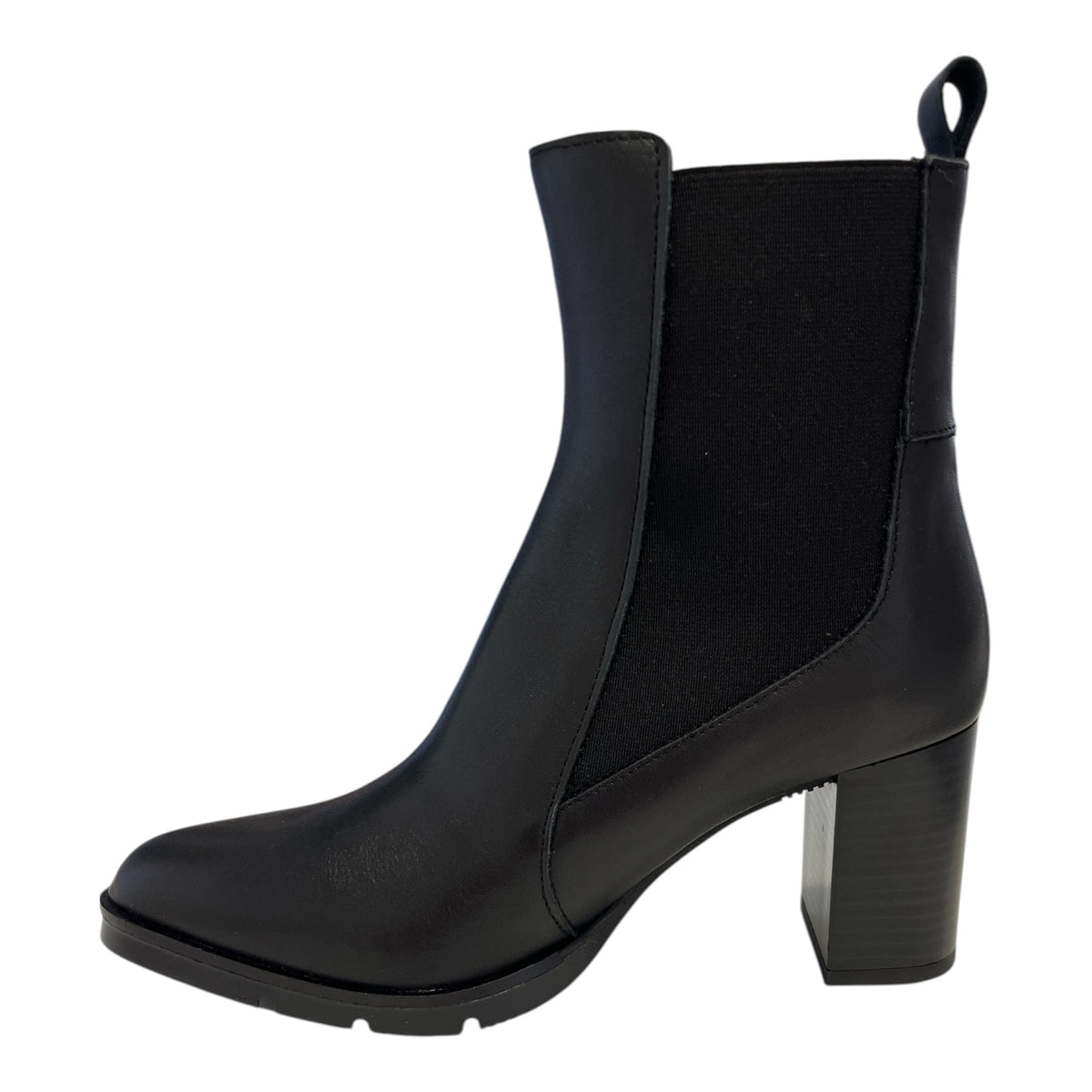Pitillos Black Leather Heeled Boots