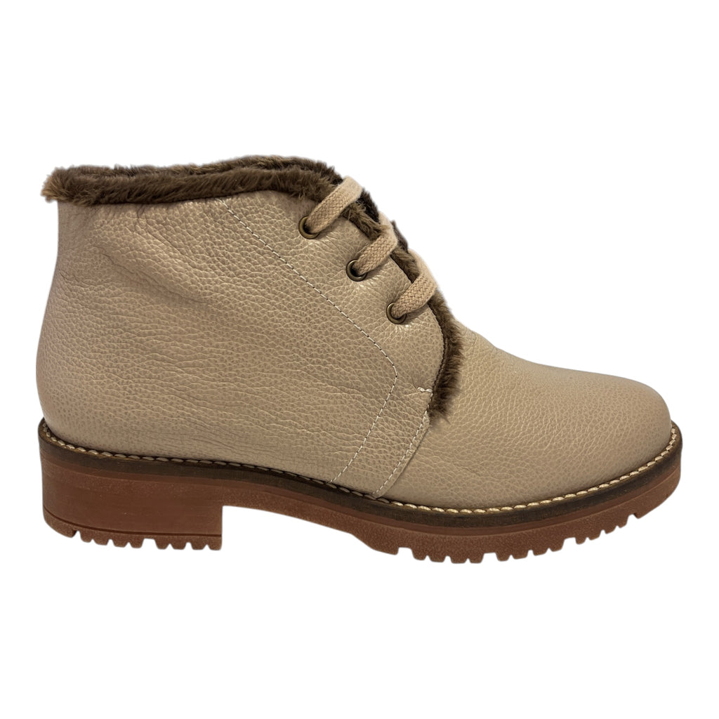 Pitillos Taupe Leather Lace-Up Ankle Boots 11.566