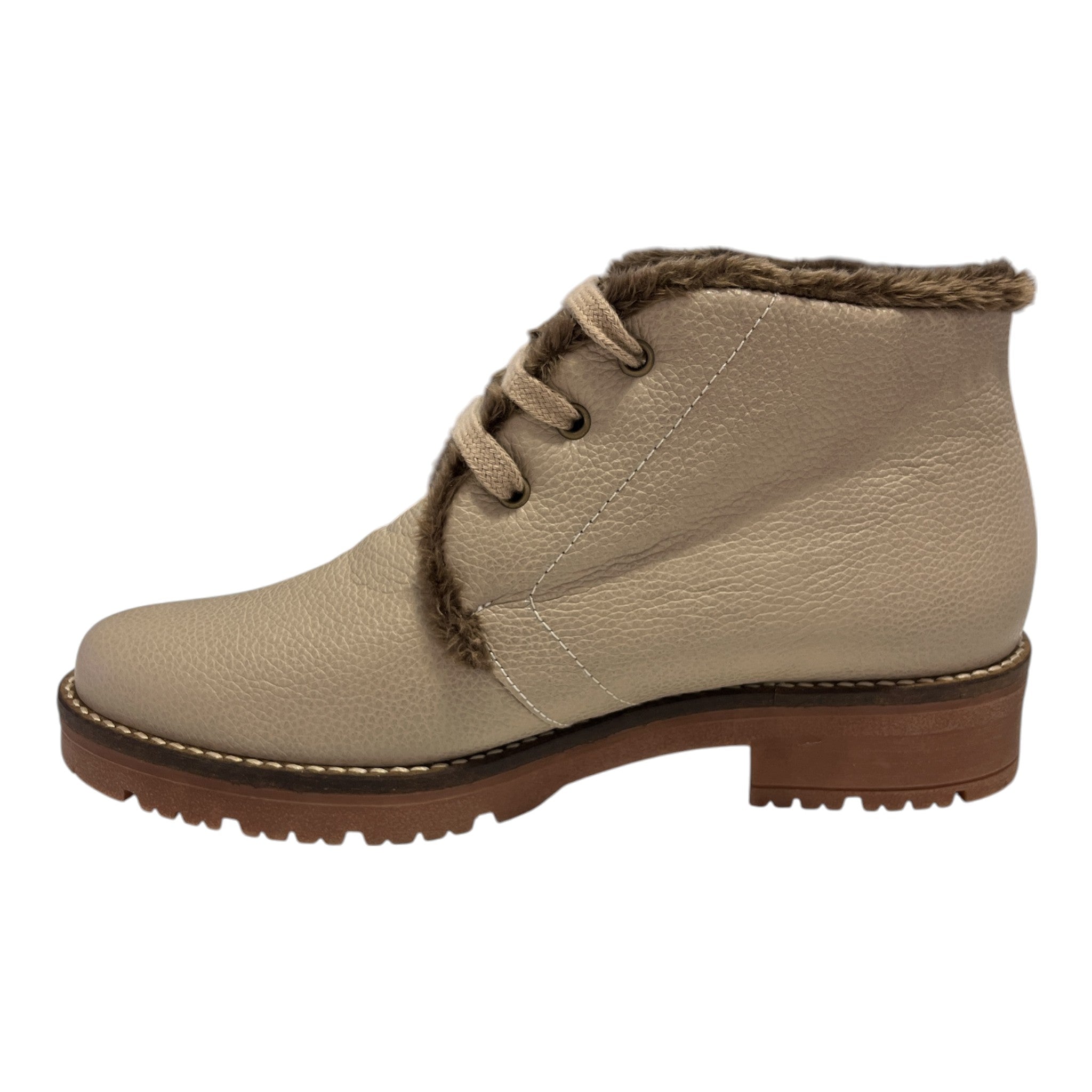 Pitillos Taupe Leather Lace-Up Ankle Boots 11.566