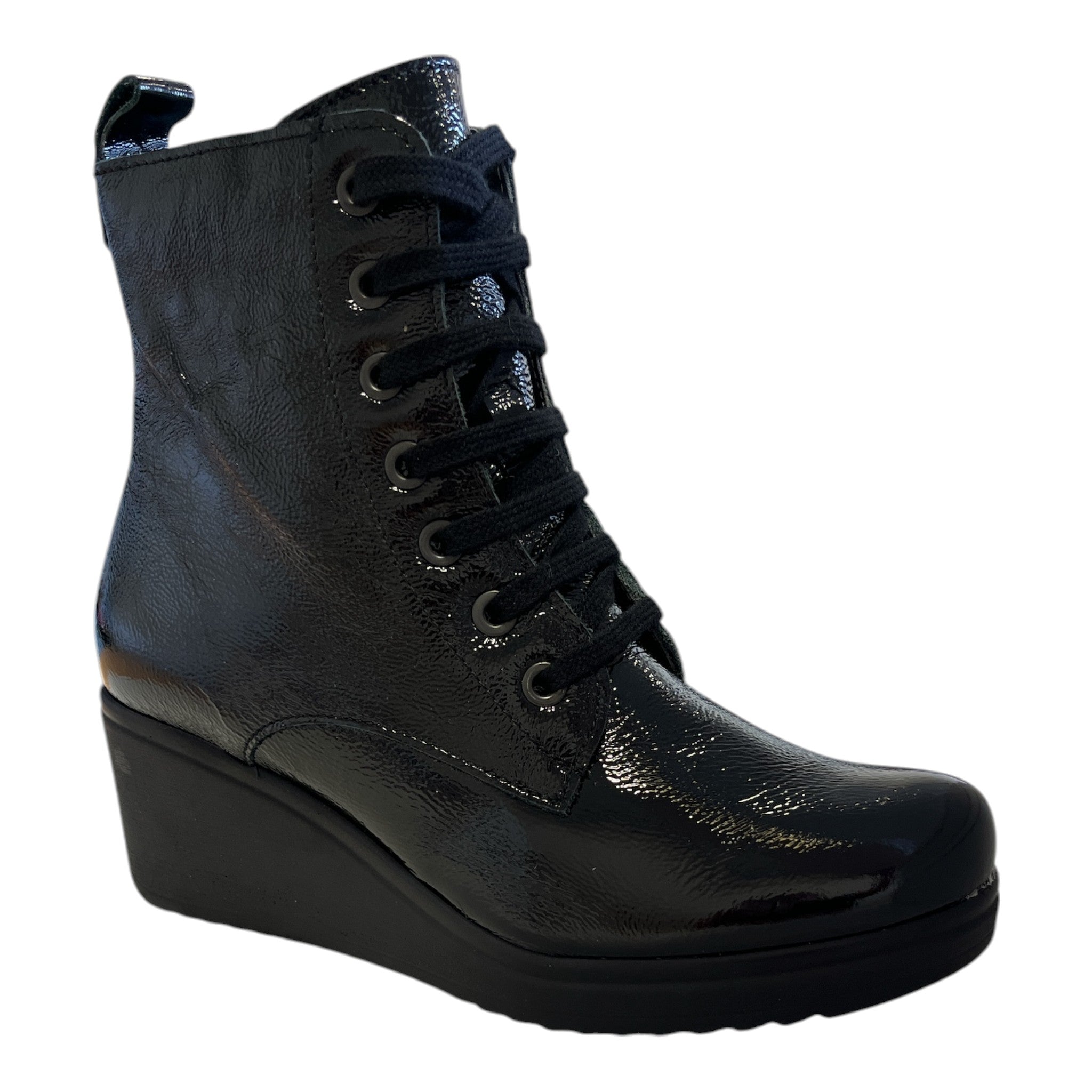 Pitillos Black Patent wedge Boots 20.234