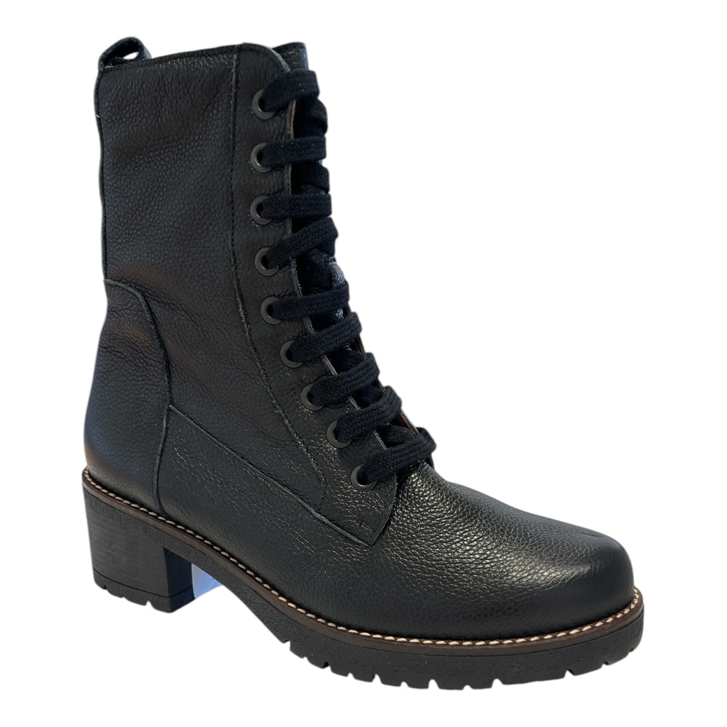 Pitillos Black Leather Lace-Up Boots 20.524