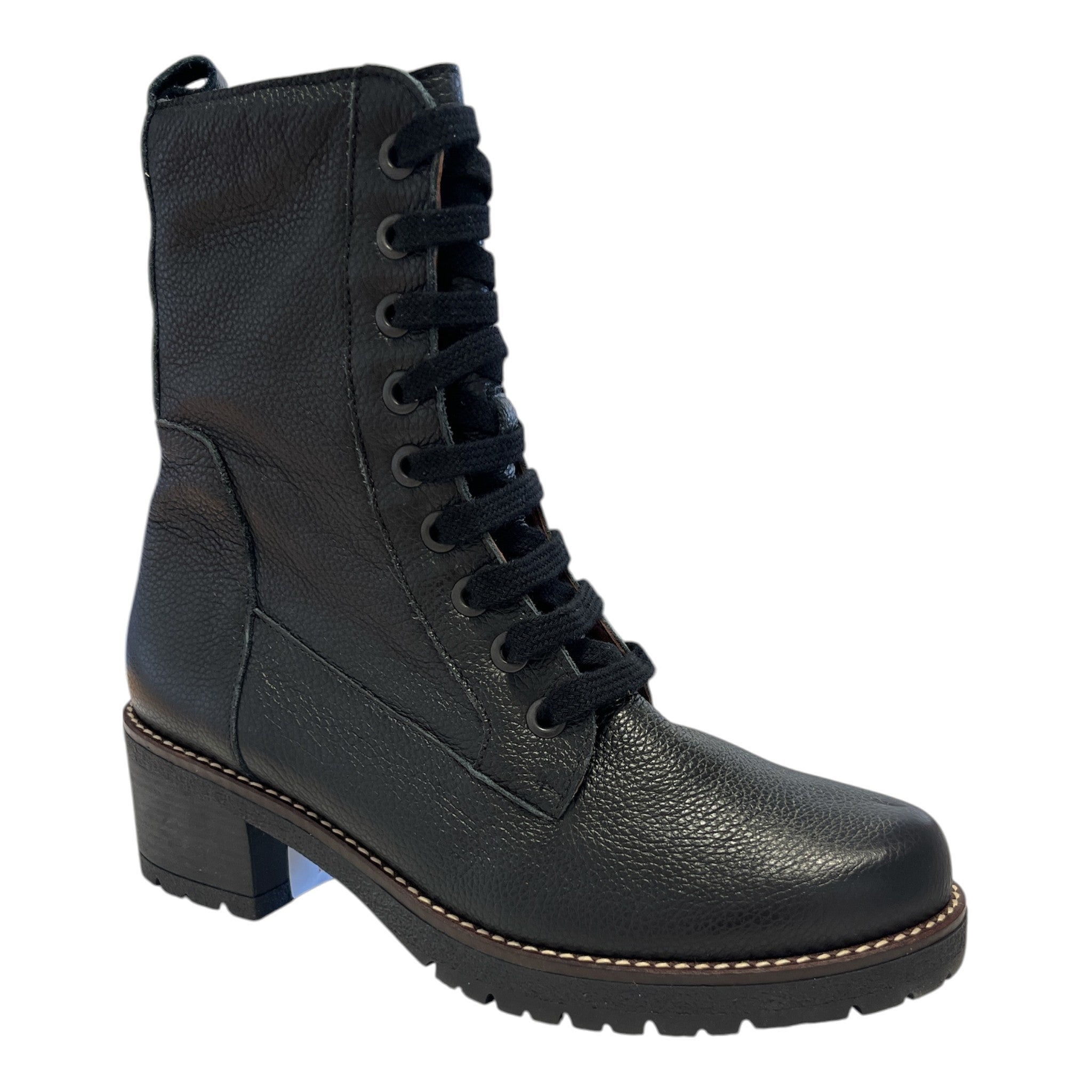Pitillos Black Leather Lace-Up Boots 20.524