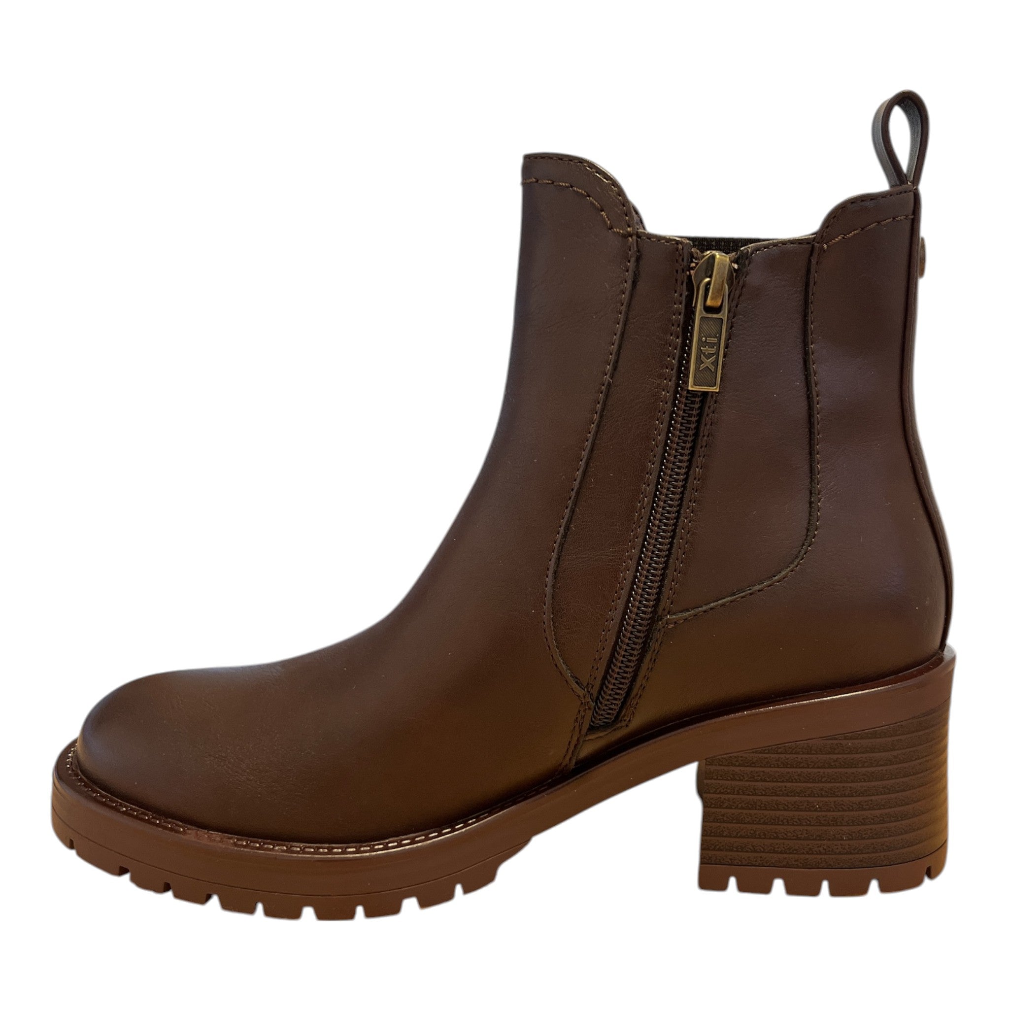 Xti Brown Heeled Chelsea Boots 146086